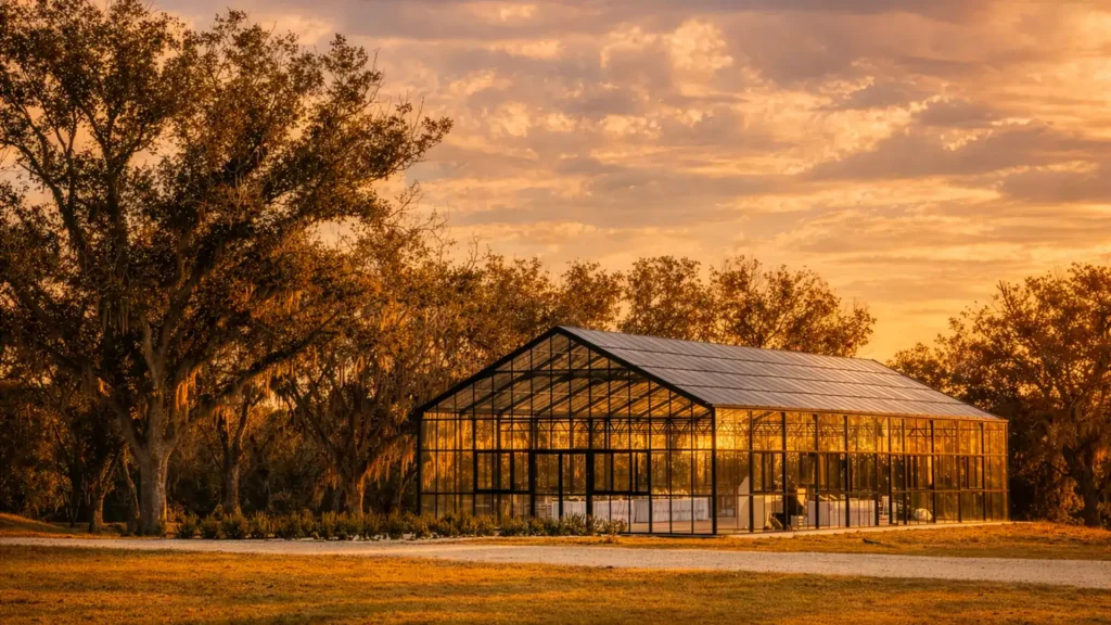 crystal glasshouse wedding venue near houston with natural light