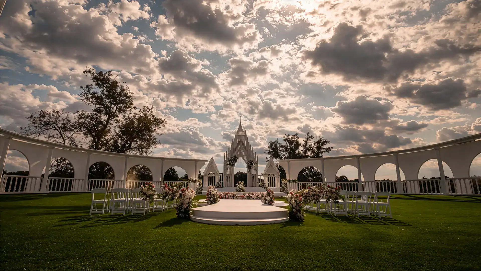 ivory arches wedding venue near houston white architectural ceremony