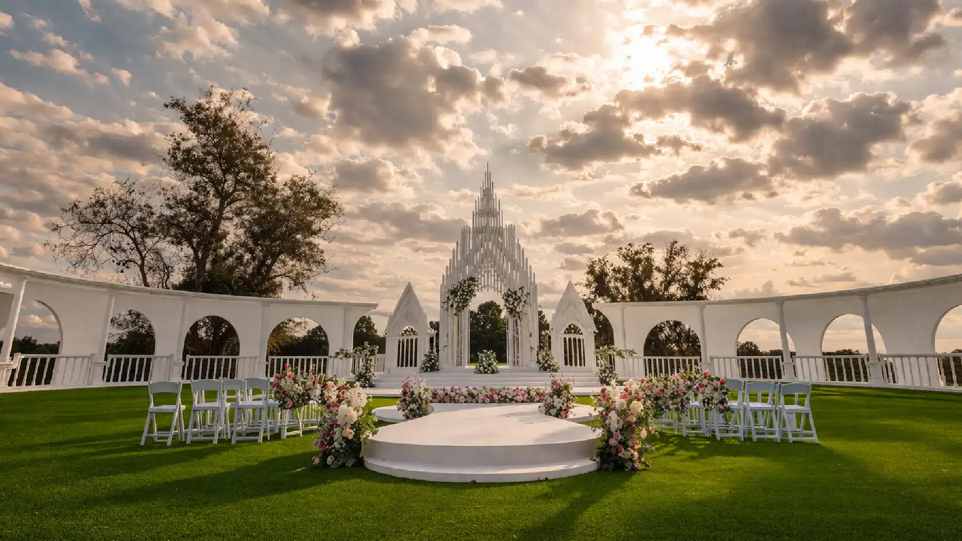elegant outdoor wedding venue near houston ivory arches design