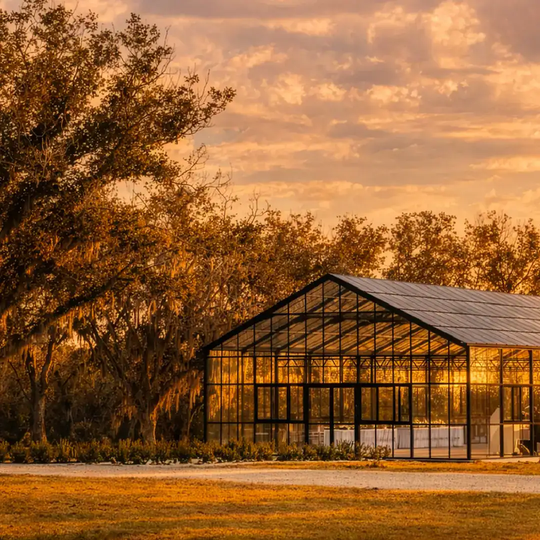 houston wedding venue indoor ceremony glass structure