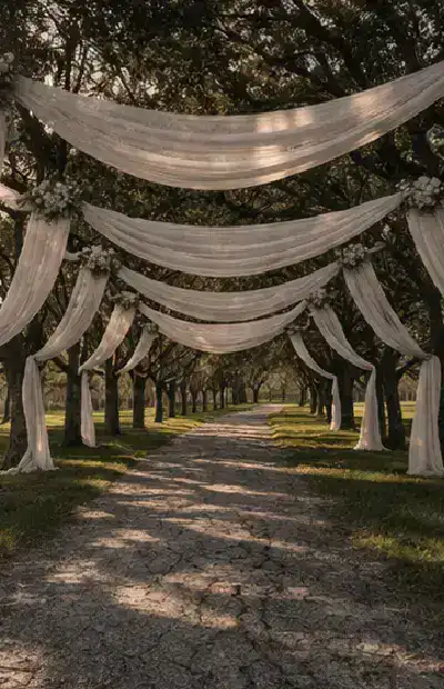 outdoor wedding venue near houston with trees and greenery