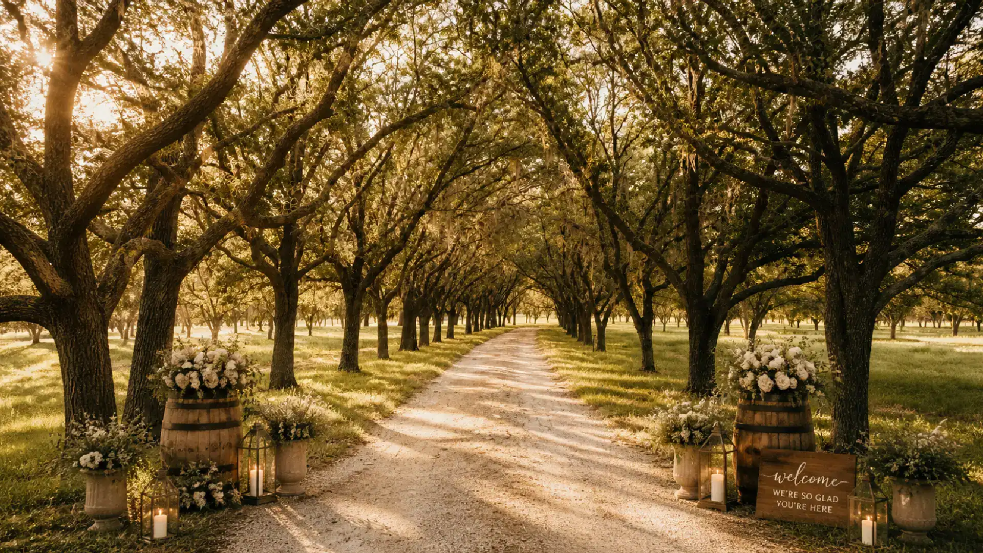 rustic outdoor wedding venue near houston texas orchard grove