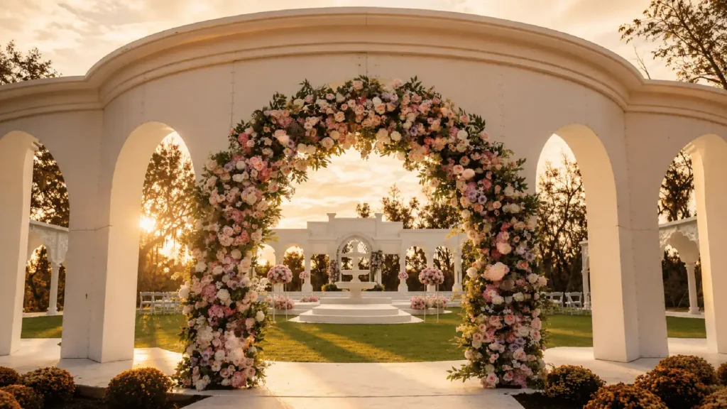 la fontaine court wedding arches