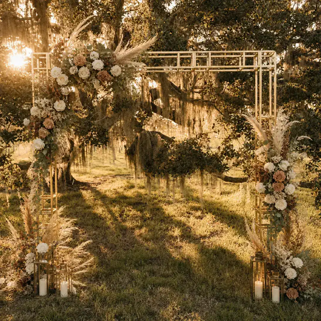 orchard grove outdoor wedding venue near houston garden ceremony