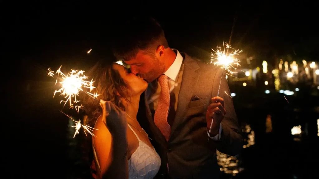 sparklers romantic wedding venue near houston texas setup